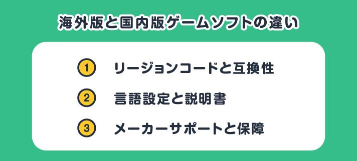 海外版と国内版ゲームソフトの違い/①リージョンコードと互換性②言語設定と説明書③メーカーサポートと保証