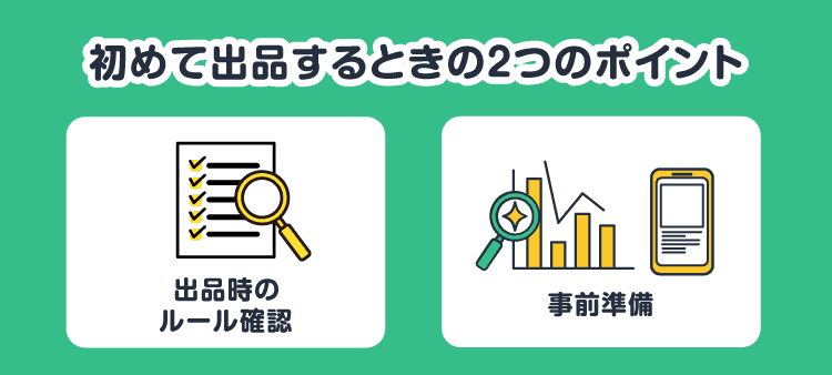 初めて出品するときの2つのポイント：出品時のルール確認/事前準備