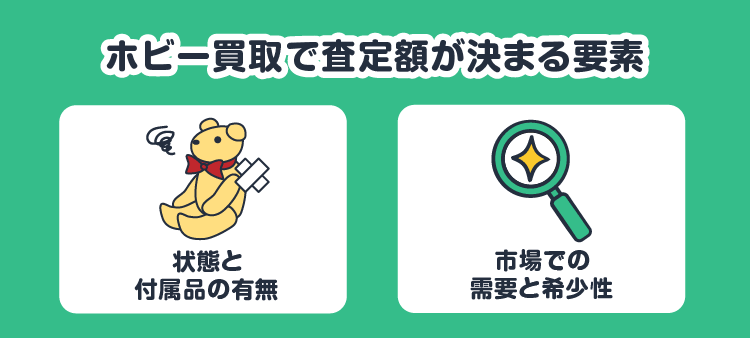 ホビー買取で査定額が決まる要素：状態と付属品の有無/市場での需要と希少性